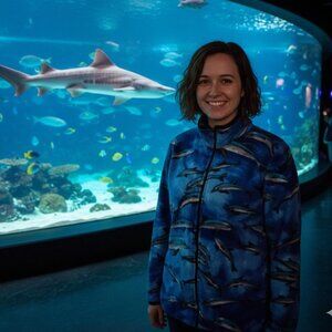 Zoofleece Dolphins Whale Dolphin Blue Fish Fleece Jacket L-3X